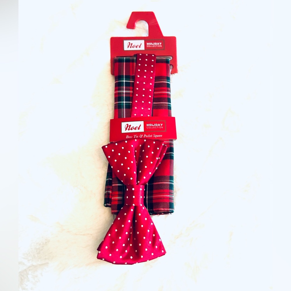 Brand New Noel Holiday Collection Bow Tie & Pocket Square